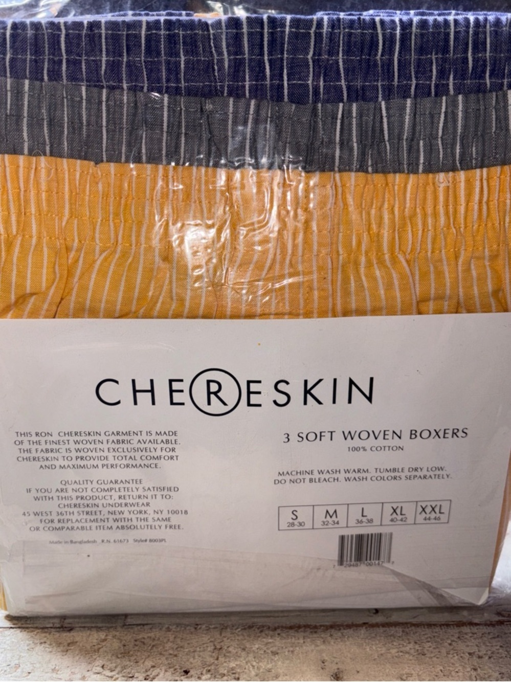 Ron Chereskin Mens 3 Pack Soft Woven Cotton Boxers Blue White XXL - Picture 4 of 11
